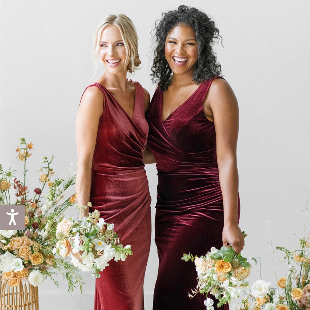 Revelry Dawson Velvet Dress in terracotta